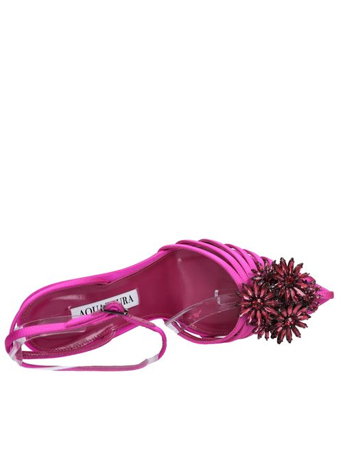 Sandali in raso AQUAZZURA | CRYSTAL MARGARITA PUMP 105 SATINEXOTIC ORCHID